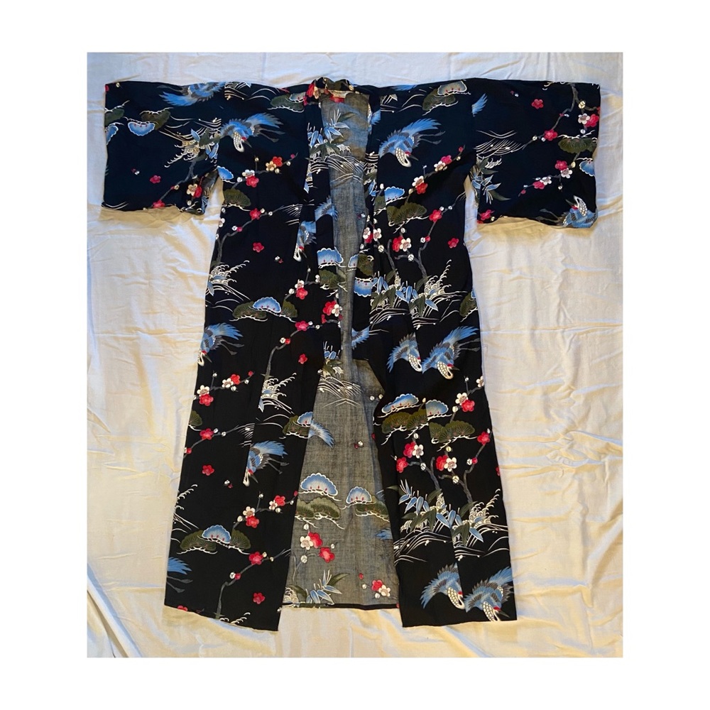 Black cotton kimono